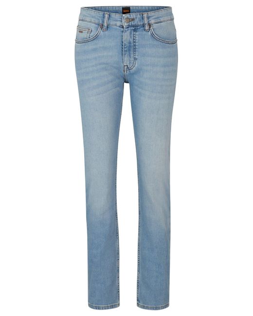 Boss Slim-fit Jeans In Bright-blue Comfort-stretch Denim for men