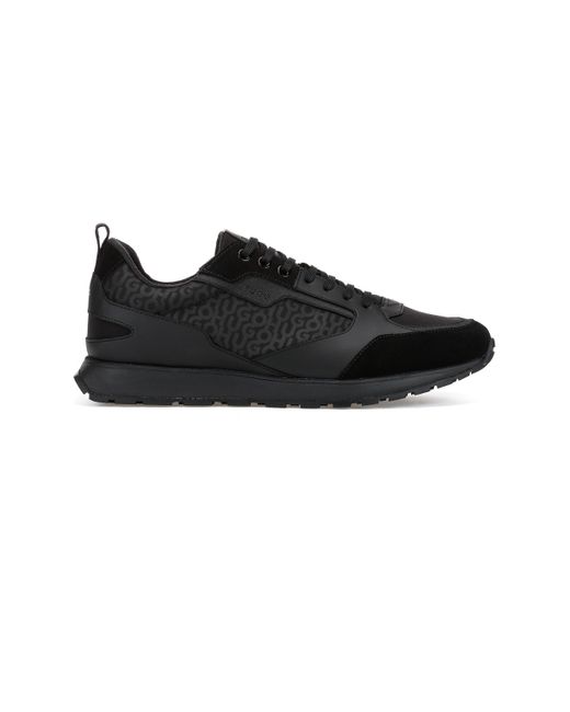 BOSS by HUGO BOSS Rubber Logo-motif Trainers In Mixed Materials With ...