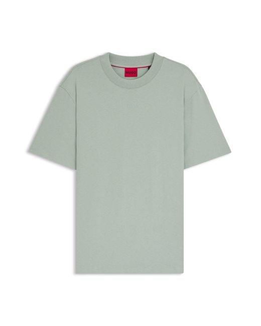 HUGO Relaxed-Fit T-Shirt Van Katoen Met Logoprint in het Green voor heren