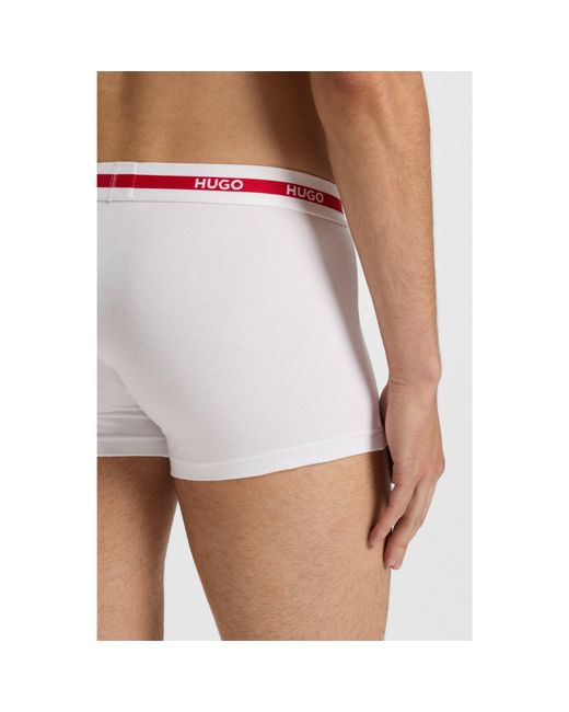 HUGO White Three-Pack Of Logo Trunks for men