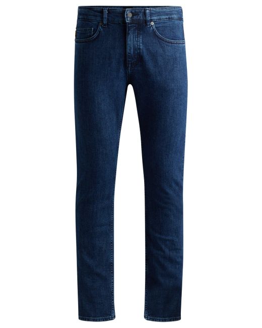 Boss Dunkelblaue Slim-Fit Jeans aus bequemem Stretch-Denim in Blue für Herren
