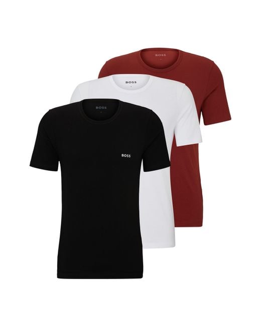 Boss Red Three-pack Of Underwear T-shirts In Cotton Jersey for men