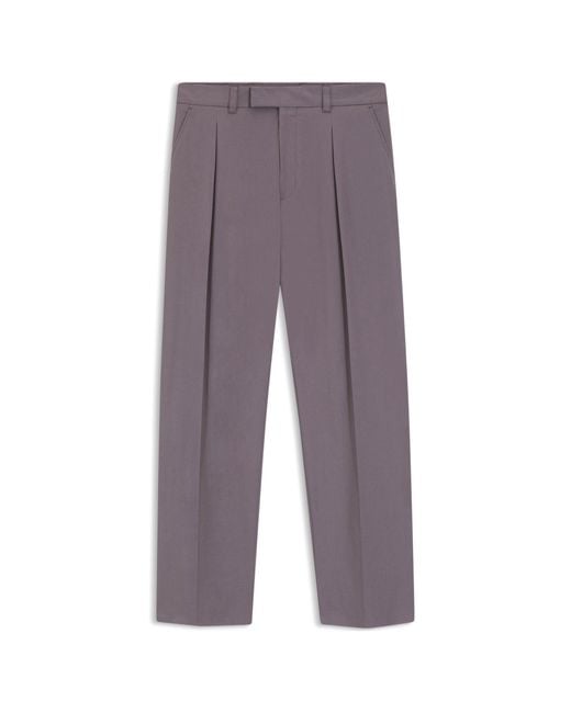 Boss Gray Relaxed-Fit Trousers for men