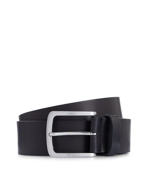 Ceinture en cuir italien avec boucle à logo gravé Boss pour homme en coloris Black