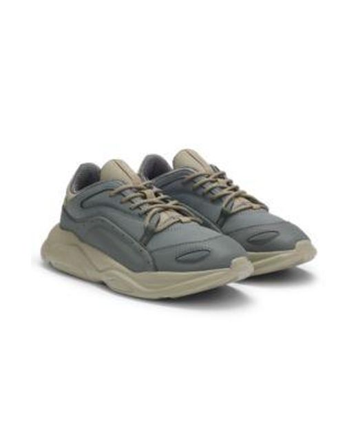 Baskets En Mélange De Matières Avec Finitions Réfléchissantes HUGO pour homme en coloris Multicolor
