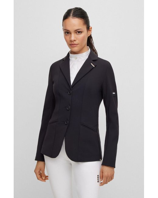 Boss Black Equestrian Slim-fit Show Jacket In Power-stretch Material