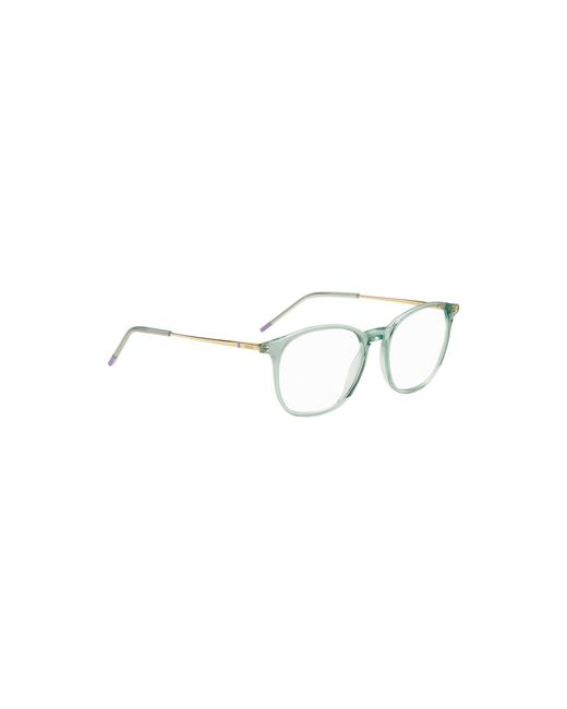 HUGO Metallic Aqua-Acetate Optical Frames With-Tone Temples