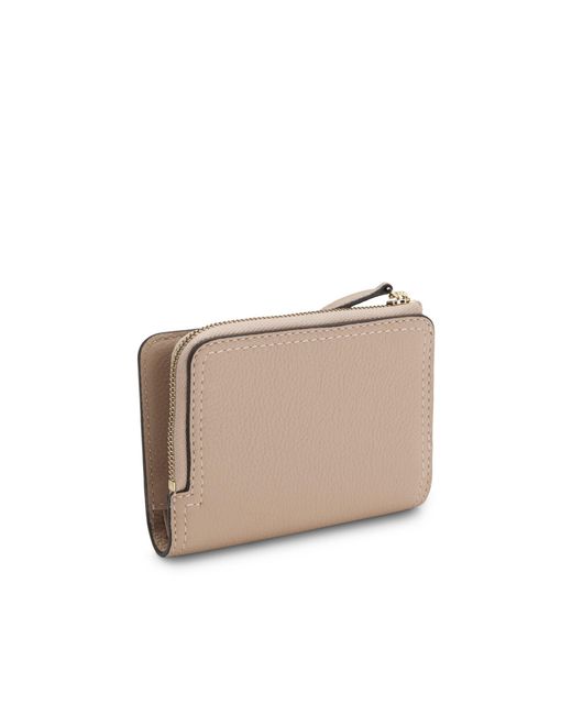 Boss Natural Grained-Leather Wallet With Metallic Logo Lettering