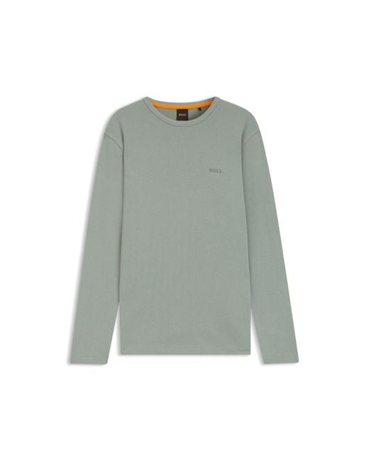 Boss Green Cotton-Blend T-Shirt With Waffle Structure for men
