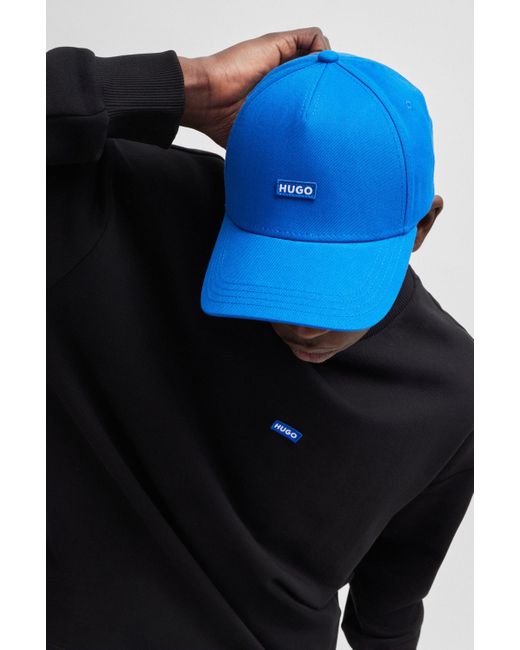 HUGO Cap aus Baumwoll-Twill mit aufgesticktem Logo-Etikett in Blue für Herren