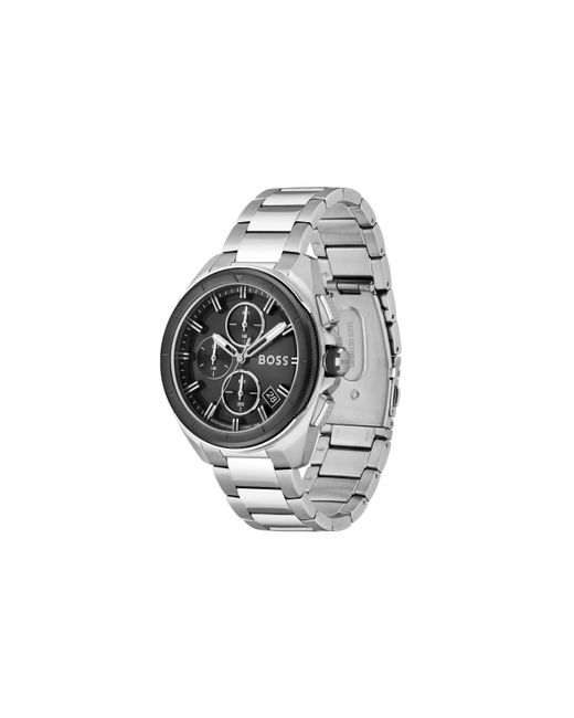 Montre chronographe avec cadran noir et bracelet à maillons BOSS by HUGO  BOSS pour homme | Lyst