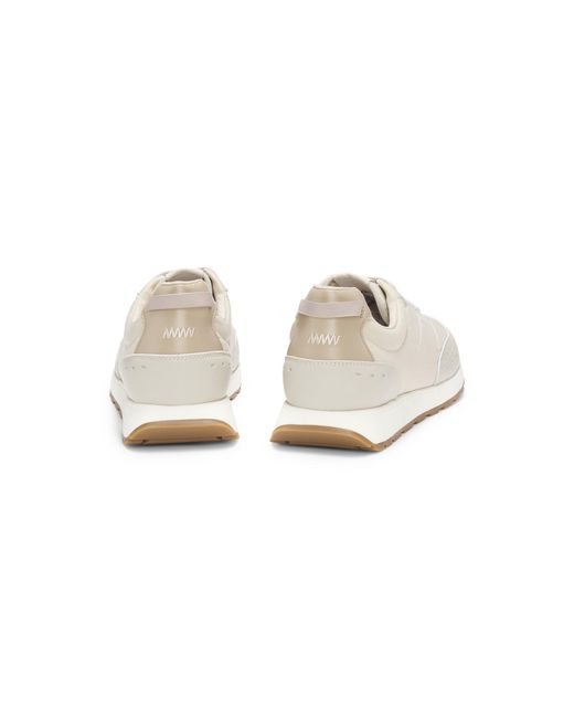 HUGO White Running-Inspired Trainers With Zigzag Detailing for men