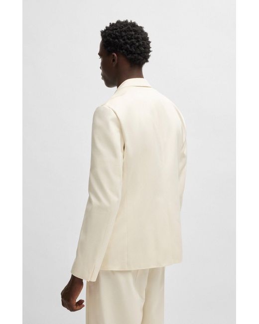 HUGO Slim-Fit Colbert Met Metallic Logosluiting in het White voor heren