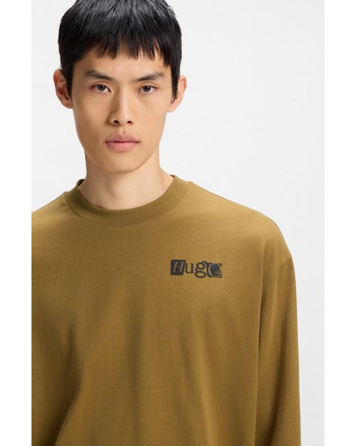 HUGO Light Green Men's T-shirts Size M for men