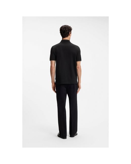 Boss Black Regular-Fit Polo With Zip Closure for men