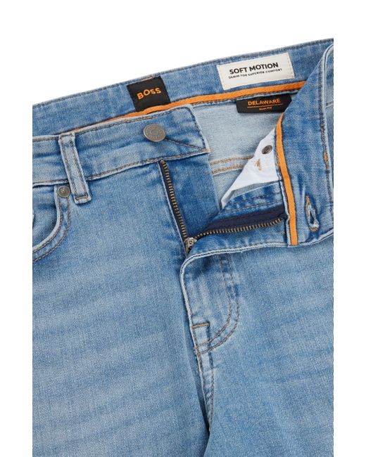 Boss Slim-fit Jeans In Blue Super-stretch Denim for men