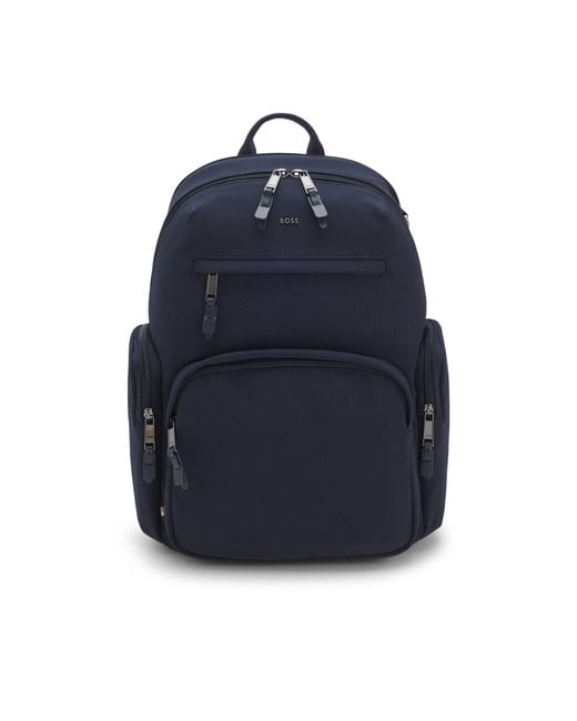 Boss Blue Backpack With Multiple Pockets for men