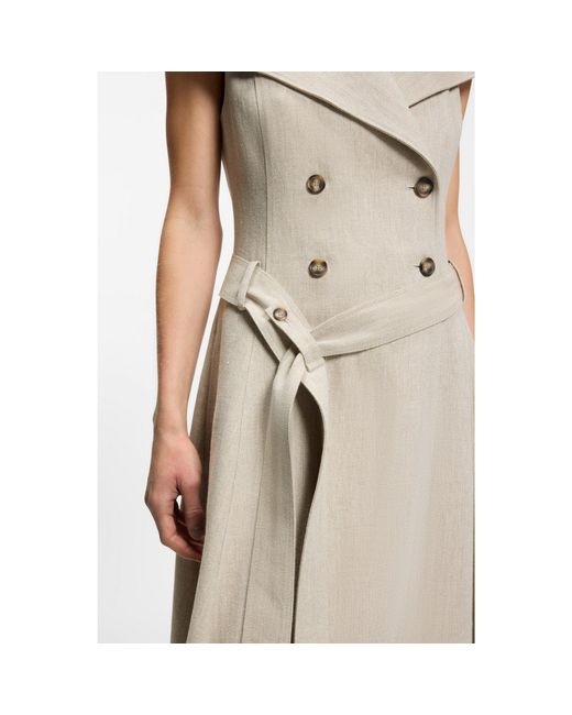 Boss Natural Double-Breasted Wrap Dress