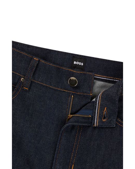 Boss Blue Slim-fit Jeans In Navy Comfort-stretch Denim