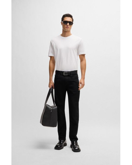 Boss Regular-fit Jeans In Black Super-soft Italian Denim for men