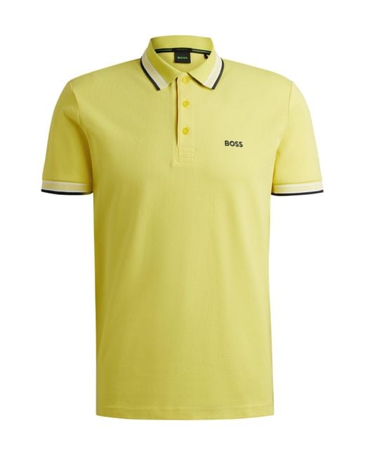 Boss Poloshirt PADDY Regular Fit in Yellow für Herren