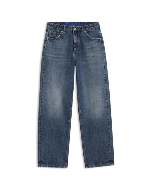 HUGO Blue Loose-Fit Wide-Leg Jeans