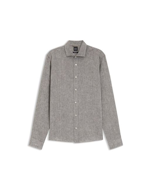 Boss Gray Regular-Fit Shirt for men