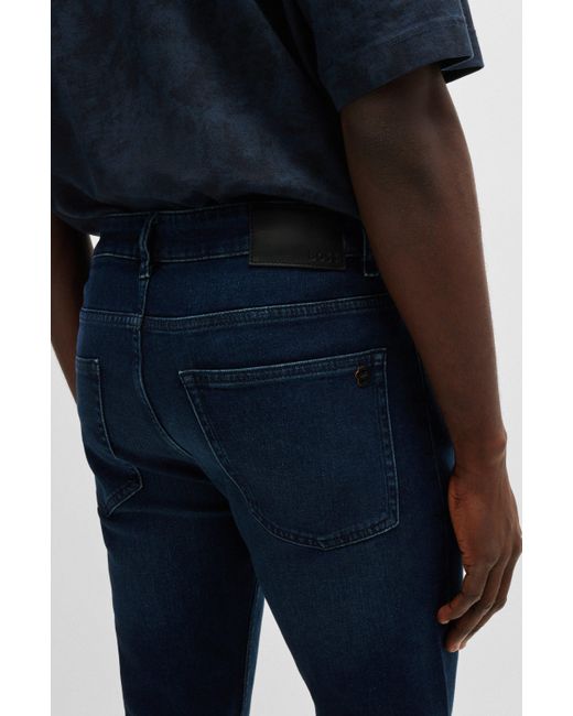 Boss Slim-fit Jeans Van Donkerblauw Comfortabel Stretchdenim in het Blue voor heren