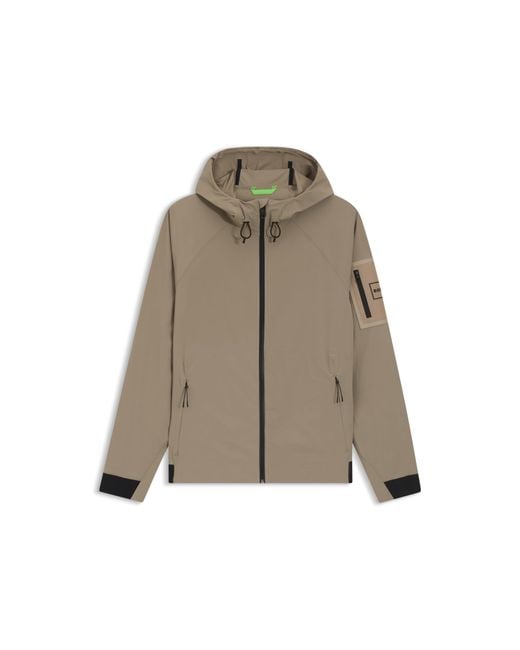 Boss Gray Water-Repellent Jacket With Micro-Waffle Structure for men