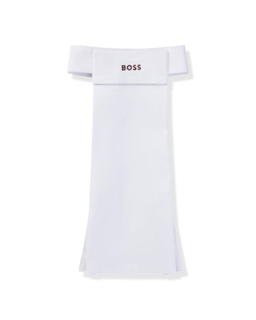 Boss White Equestrian One-Piece Plastron With Glitter Logo