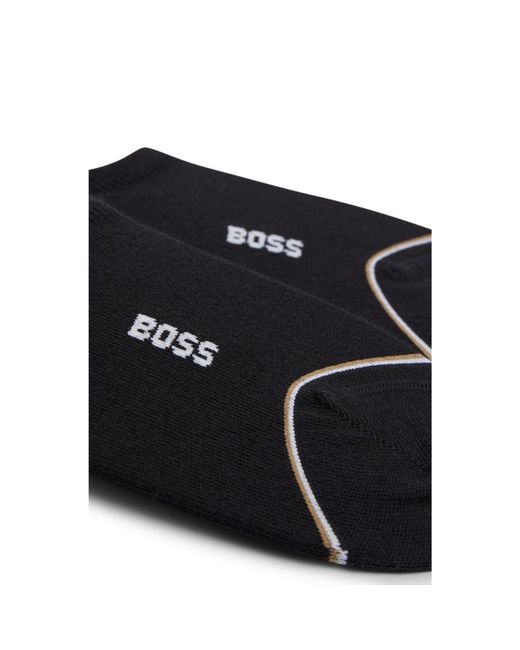 Boss Black Two-Pack Of Ankle-Length Socks With Branding