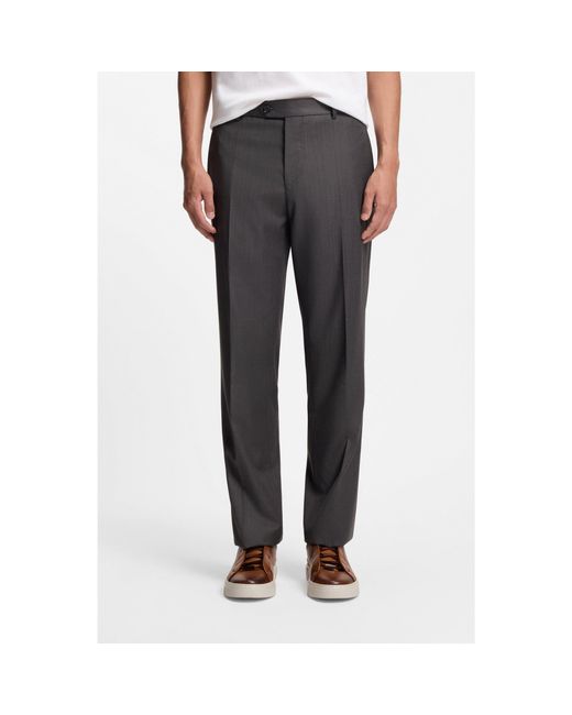 Boss Gray Regular-Fit Trousers for men