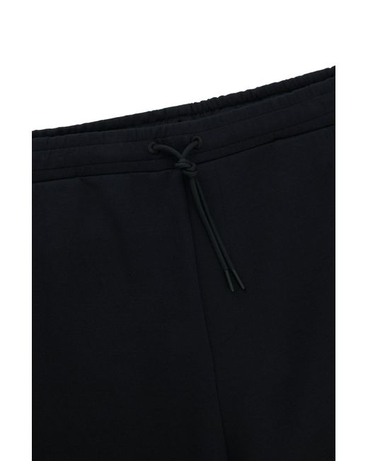 Boss Black Stretch-cotton Tracksuit Bottoms With Logo Print for men