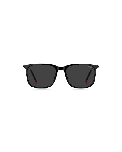HUGO Black Acetate Sunglasses With Tubular Metal Temples for men