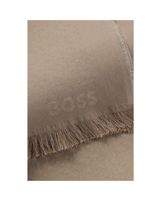 Boss Natural Monogram Scarf for men