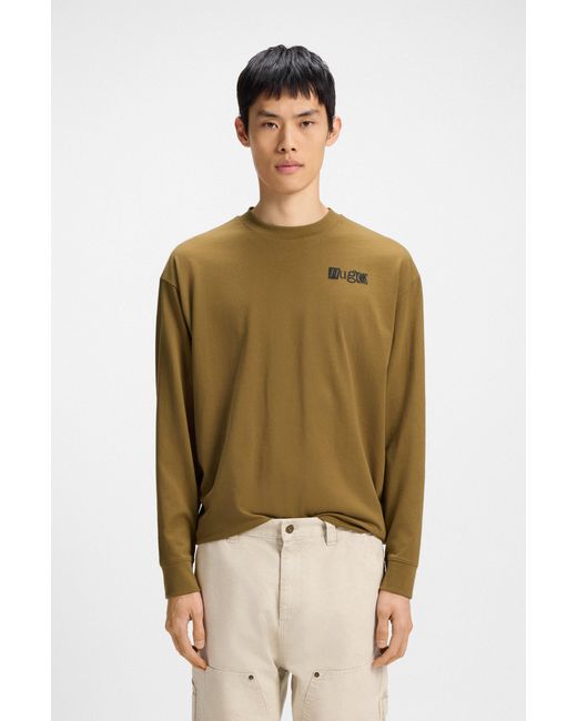 HUGO Light Green Men's T-shirts Size M for men