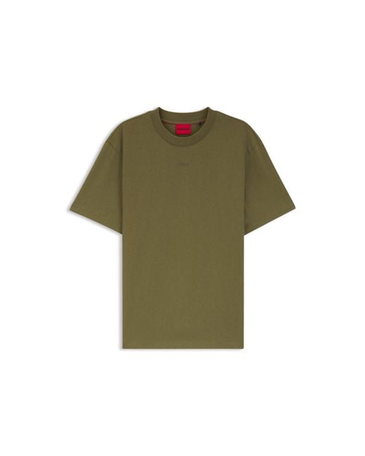 HUGO Green Relaxed-Fit T-Shirt With Central Logo Detail for men