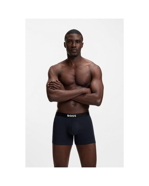 Boss Blue Three-Pack Of Boxer Briefs for men