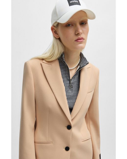 HUGO Natural Sharp-fit Jacket With Two-button Closure