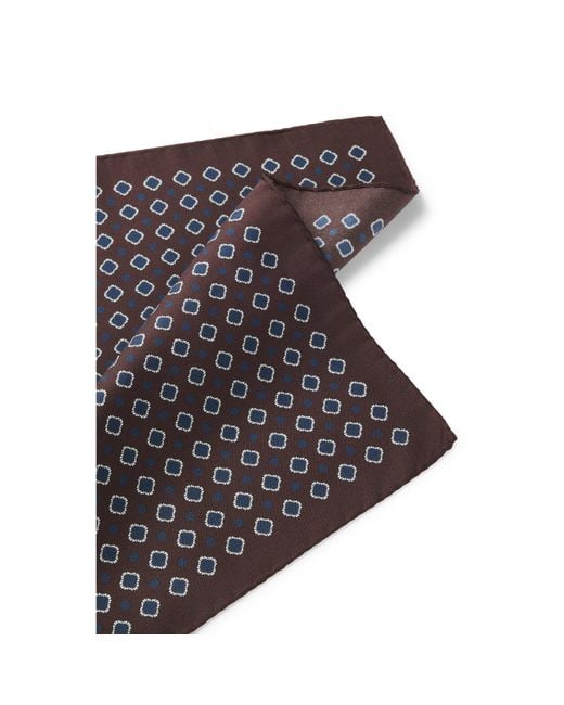 Boss Black One Silk Pocket Square With Printed Pattern for men