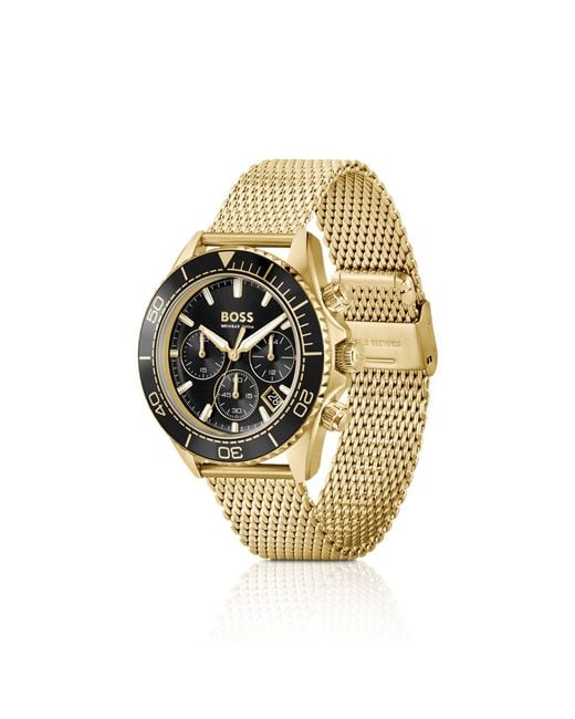 Boss Metallic Sealiner-Tone Chronograph Watch With Dial for men