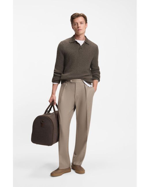 Boss Beckham X Pullover Mit Polokragen Und Mouliné-Rippstruktur in Brown für Herren
