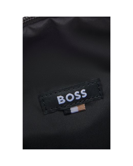 Boss Black Faux-Leather Reporter Bag With Reflective Details for men