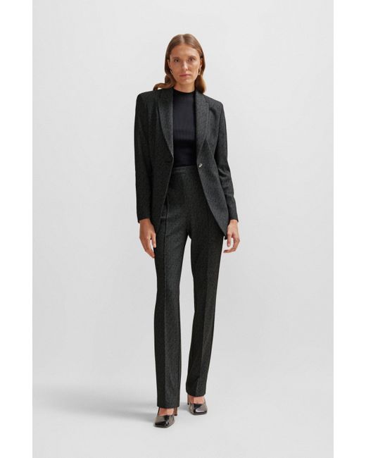 Boss Black Slim-fit High-rise Trousers In Stretch Jersey