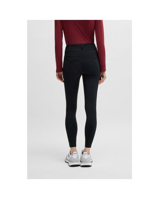 Boss Black Equestrian Slim-Fit Riding Leggings With Full Grip