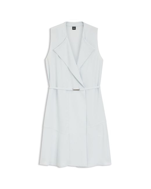 Boss White Belted Wrap Dress