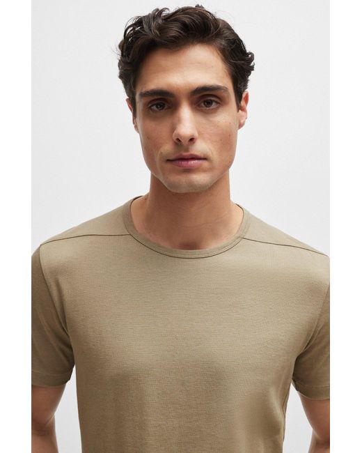 Boss Green Cotton-blend Regular-fit T-shirt With Ergonomic Seams for men