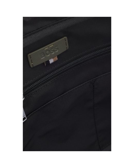 Boss Green Grained Document Case With Logo Lettering for men
