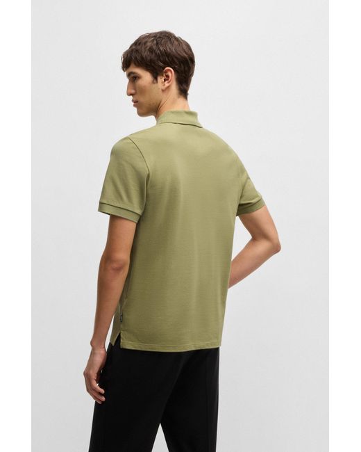 Boss Pallas Poloshirt Aus Baumwoll-Piqué Mit Logo-Details in Green für Herren