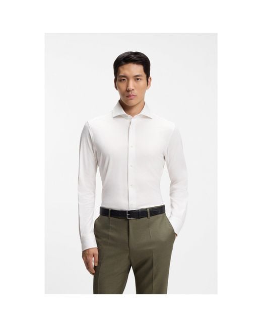 Boss White Slim-Fit Shirt for men